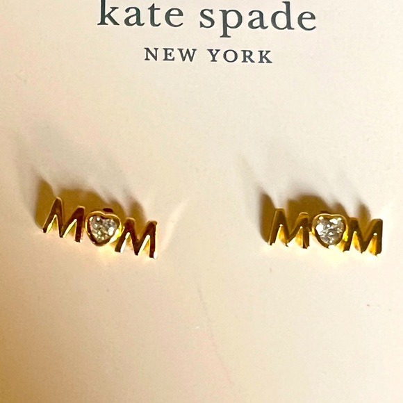 New KATE SPADE NEW YORK
Gold-Tone Crystal Mom Stud Earrings - Picture 7 of 8
